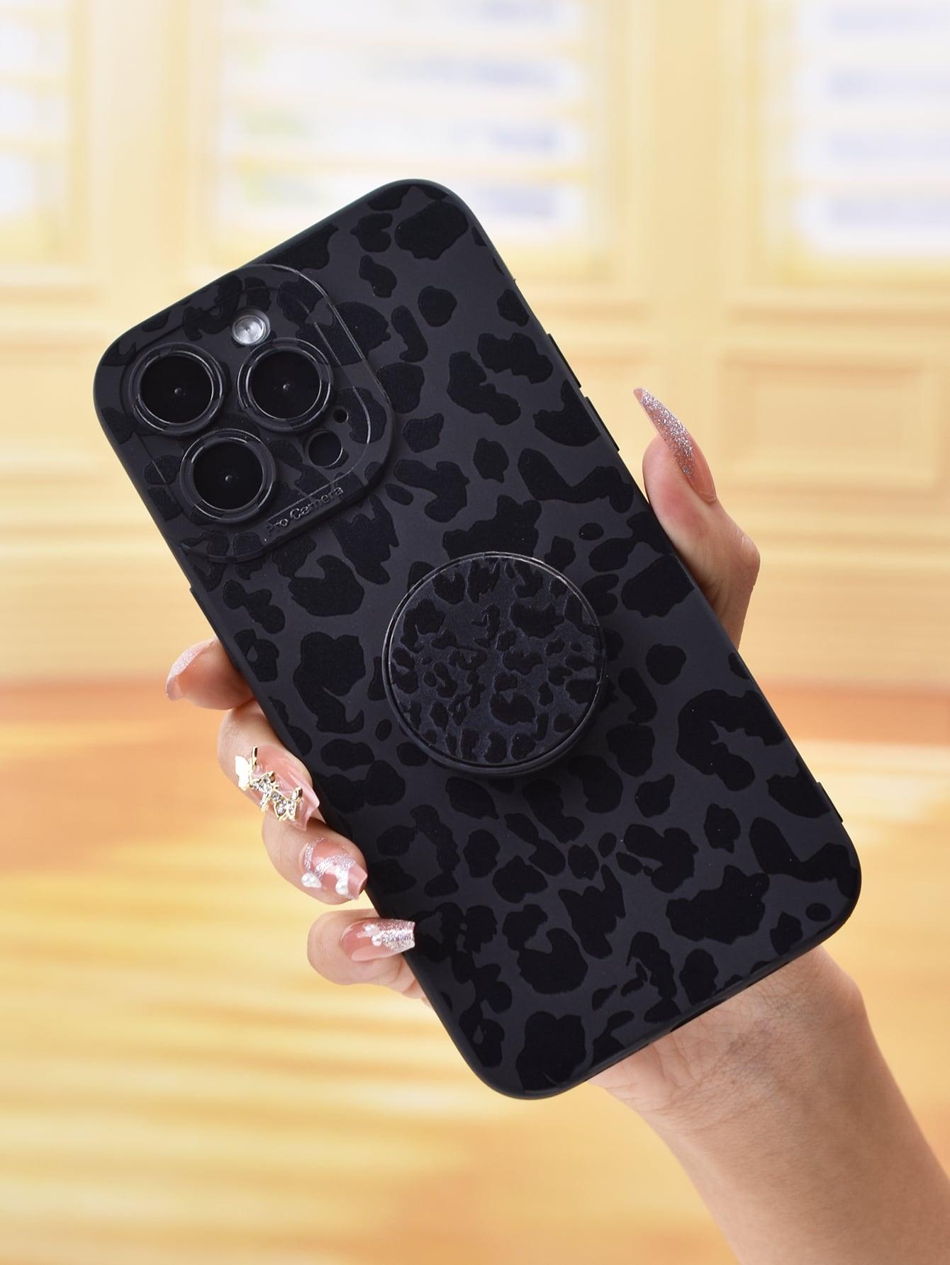 Leopard Print Phone Case With Stand-Out Phone Grip - Decotree.co Online Shop