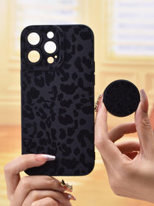 Leopard Print Phone Case With Stand-Out Phone Grip - Decotree.co Online Shop