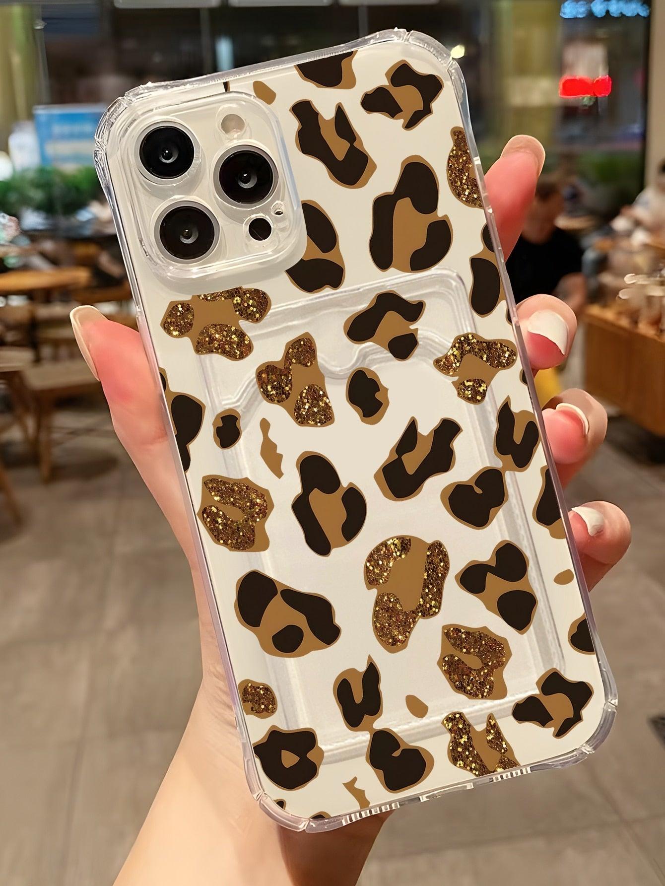 Leopard Phone Case With Card Slot - Decotree.co Online Shop