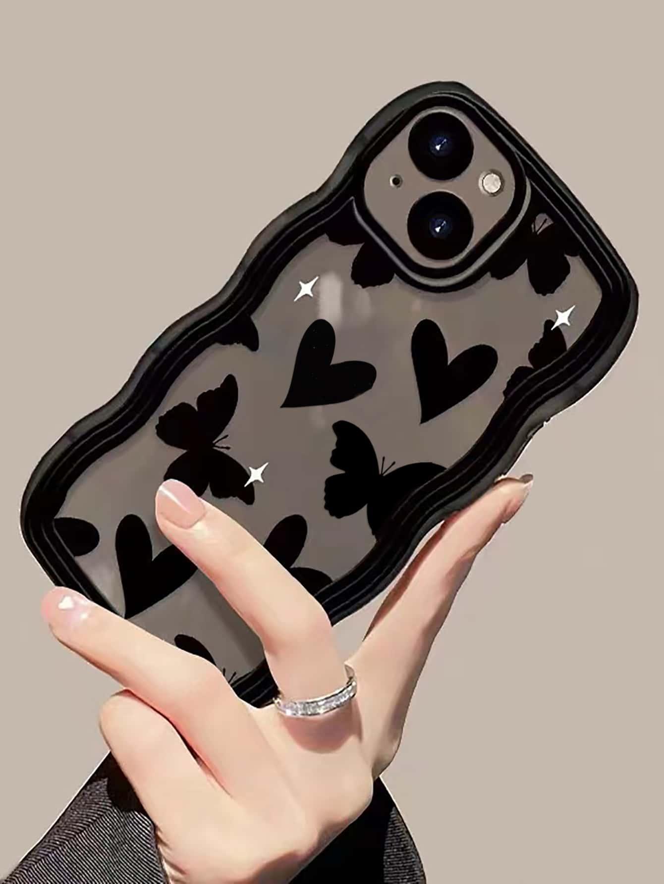 1pc Heart & Butterfly Pattern Phone Case - Decotree.co Online Shop