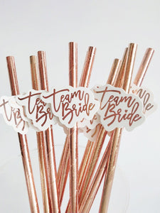 10pcs Bachelor Party Disposable Straw, Rose Gold Paper Straw for Bridal Shower Party - Decotree.co Online Shop