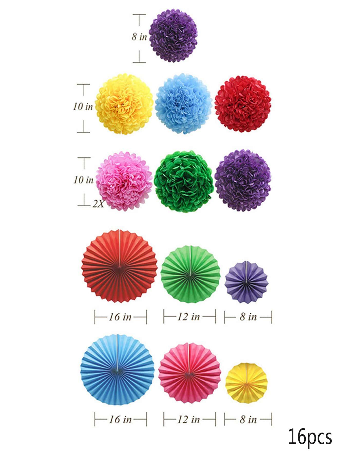 16pcs Decorative Paper Flower - Decotree.co Online Shop