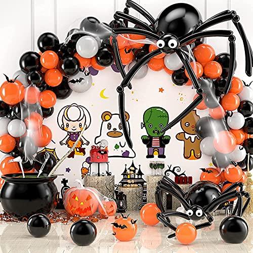 172pcs Spider Orange Black Balloon Garland Kit Halloween Party Decorations Ghost Balloon Party Backdrop - Decotree.co Online Shop