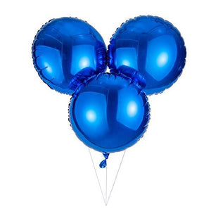 18" Blue Round Shaped Foil Balloons Mylar Helium Balloons for Birthday Party Wedding Baby Shower Decorations, Pack of 20 - Decotree.co Online Shop