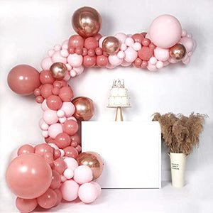 185 pcs Cream Pink Rose Balloon Arch Kit for Party Decorations (185PCS- Macaron Pink) - Decotree.co Online Shop