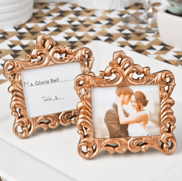 2pcs Rose Gold Place Card Frame - Baroque Style Photo Frame Place Card Holder Small Picture Frame-Wedding Table Number Ideas - Decotree.co Online Shop