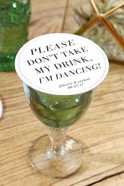 Please Don't Take My Drink, I'm Dancing Paper Beverage Coasters, 4-inch Round, White and Black Letterpress Cocktail Coasters, 100-Pack - Decotree.co Online Shop
