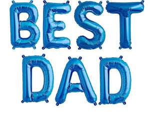 16" Fathers Day Celebration Letter Foil Balloons Decoration BEST DAD - Decotree.co Online Shop