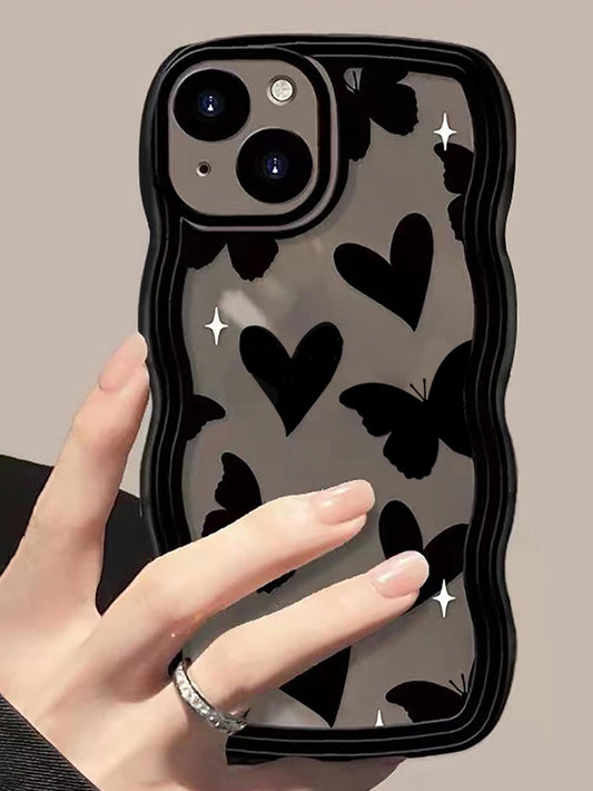 1pc Heart & Butterfly Pattern Phone Case - Decotree.co Online Shop