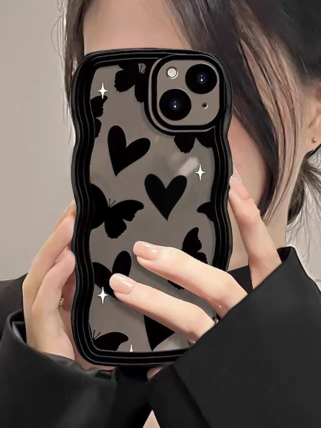 1pc Heart & Butterfly Pattern Phone Case - Decotree.co Online Shop