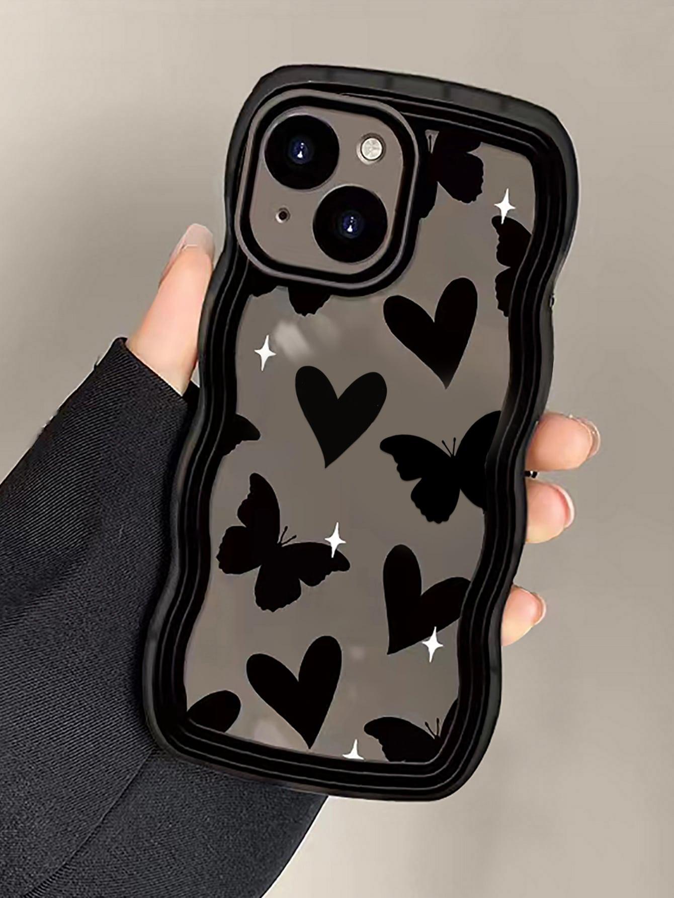 1pc Heart & Butterfly Pattern Phone Case - Decotree.co Online Shop