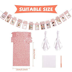 1st Birthday Baby Photo Banner for Newborn to 12 Months, Monthly Milestone Photograph Bunting Garland, First Birthday Celebration Decoration - Decotree.co Online Shop