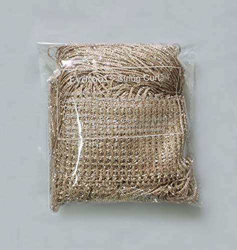 1x2 M Door String Curtain Rare Flat Silver Ribbon Thread Fringe Window Panel Room Divider Cute Strip Tassel for Wedding Coffee House Restaurant Parts, Gold - Decotree.co Online Shop