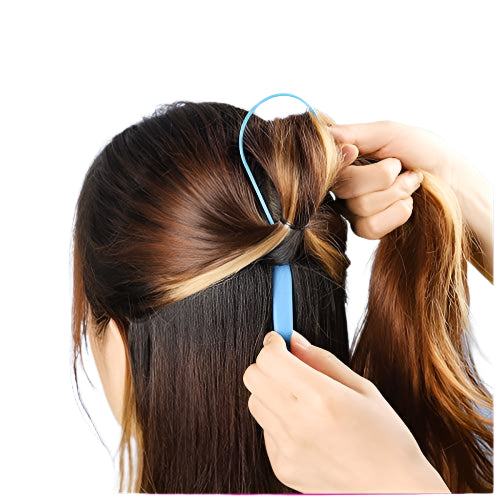 2 Pairs Hair Tail Tools, Hair Braid Accessories Ponytail Maker,French Braid Tool Loop for Hair Styling, 4pcs, 2 Colors - Decotree.co Online Shop