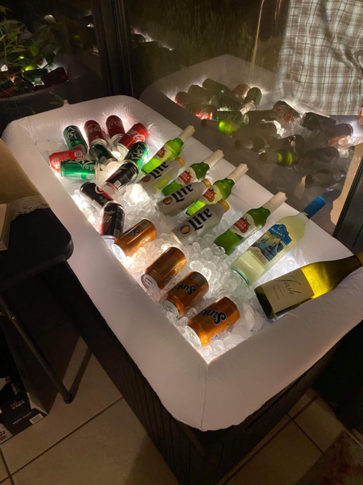 2 PCS Inflatable Serving Bars Ice Buffet Salad Serving Trays Food Drink Holder Cooler Containers Indoor Outdoor BBQ Picnic Pool Party Supplies Luau Cooler w Drain Plug - Decotree.co Online Shop