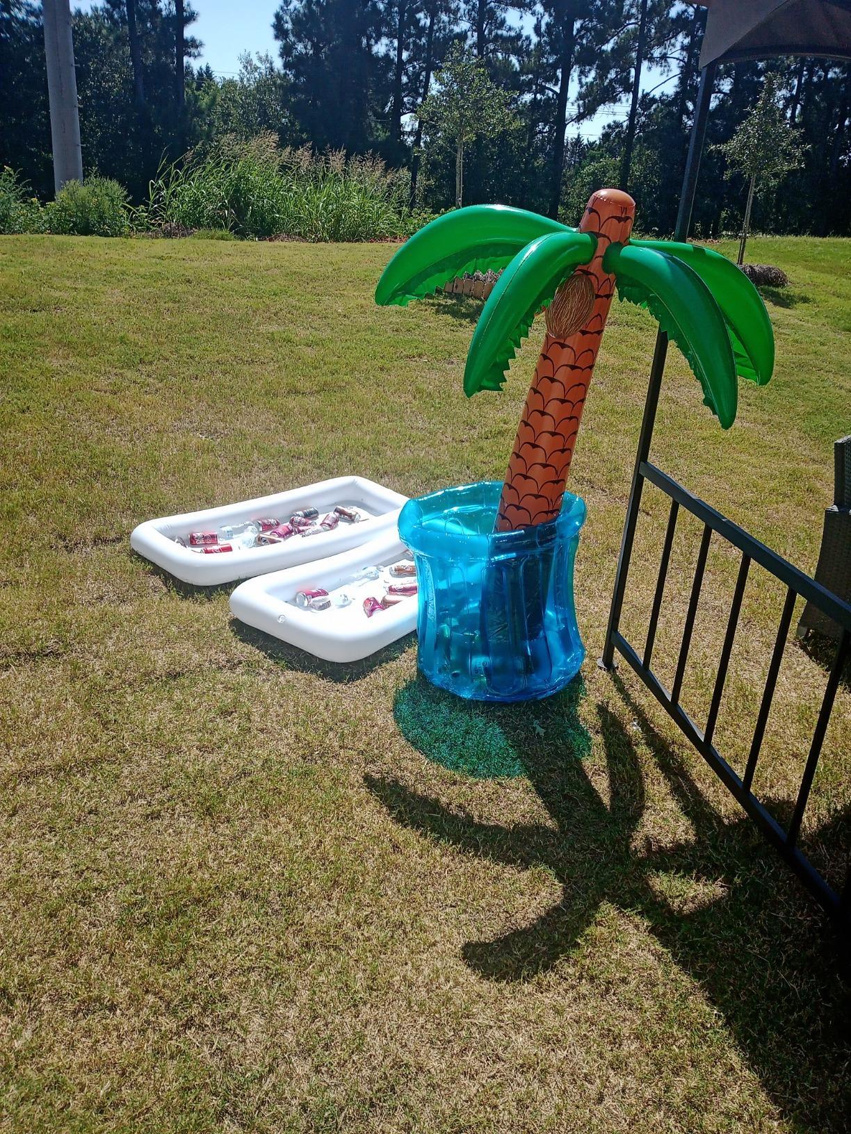 2 PCS Inflatable Serving Bars Ice Buffet Salad Serving Trays Food Drink Holder Cooler Containers Indoor Outdoor BBQ Picnic Pool Party Supplies Luau Cooler w Drain Plug - Decotree.co Online Shop