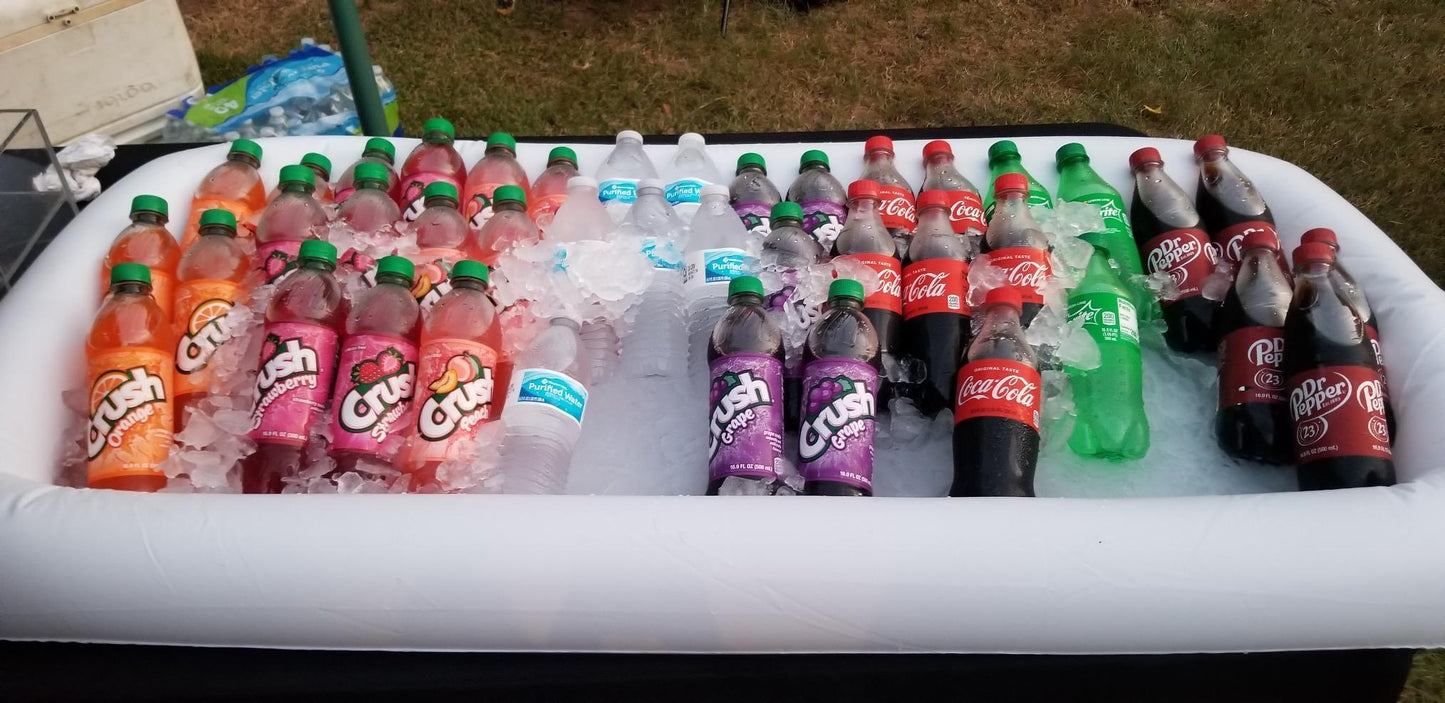 2 PCS Inflatable Serving Bars Ice Buffet Salad Serving Trays Food Drink Holder Cooler Containers Indoor Outdoor BBQ Picnic Pool Party Supplies Luau Cooler w Drain Plug - Decotree.co Online Shop