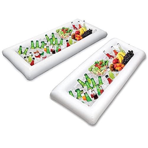 2 PCS Inflatable Serving Bars Ice Buffet Salad Serving Trays Food Drink Holder Cooler Containers Indoor Outdoor BBQ Picnic Pool Party Supplies Luau Cooler w Drain Plug - Decotree.co Online Shop