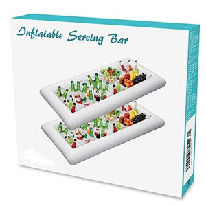 2 PCS Inflatable Serving Bars Ice Buffet Salad Serving Trays Food Drink Holder Cooler Containers Indoor Outdoor BBQ Picnic Pool Party Supplies Luau Cooler w Drain Plug - Decotree.co Online Shop