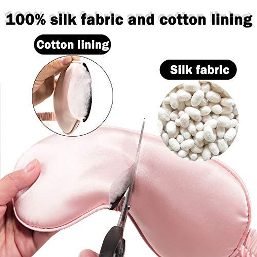 2 Pcs Silk Sleep Eye Cover with Ear Plugs and Elastic Strap, Soft and Smooth Eye Cover for Men & Women - Decotree.co Online Shop
