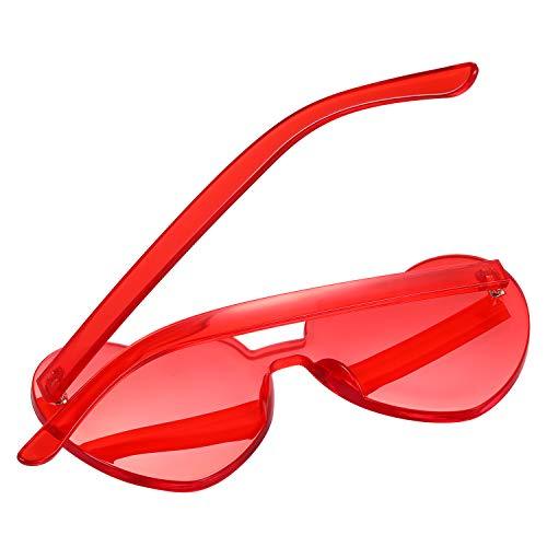 2 Pieces Heart Shape Rimless Sunglasses Transparent Candy Color Frameless Glasses Love Eyewear - Decotree.co Online Shop