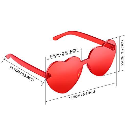 2 Pieces Heart Shape Rimless Sunglasses Transparent Candy Color Frameless Glasses Love Eyewear - Decotree.co Online Shop