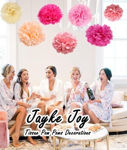 20 Pcs Paper Pom Poms Kit, Tissue Paper Flowers for Birthday, Wedding, Bachelorette, Baby Shower, Girl Nursery Decoration (Pink Mix) - Decotree.co Online Shop