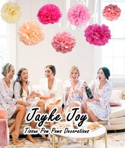 20 Pcs Paper Pom Poms Kit, Tissue Paper Flowers for Birthday, Wedding, Bachelorette, Baby Shower, Girl Nursery Decoration (Pink Mix) - Decotree.co Online Shop