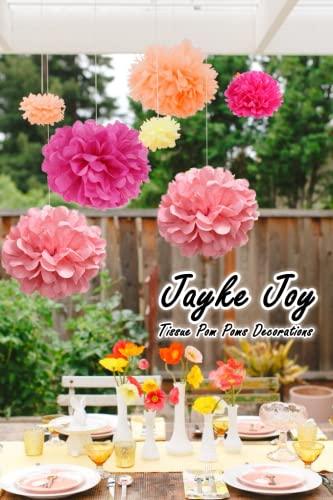 20 Pcs Paper Pom Poms Kit, Tissue Paper Flowers for Birthday, Wedding, Bachelorette, Baby Shower, Girl Nursery Decoration (Pink Mix) - Decotree.co Online Shop