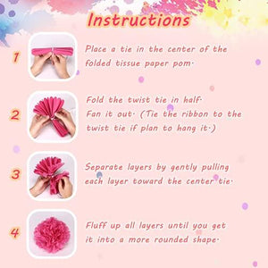 20 Pcs Paper Pom Poms Kit, Tissue Paper Flowers for Birthday, Wedding, Bachelorette, Baby Shower, Girl Nursery Decoration (Pink Mix) - Decotree.co Online Shop