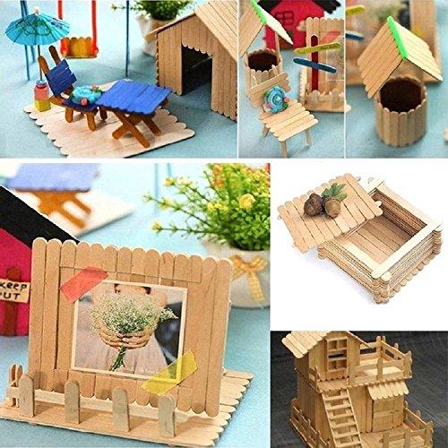 200 Pcs Craft Sticks Ice Cream Sticks Natural Wood Popsicle Craft Sticks 4.5 inch Length Treat Sticks Ice Pop Sticks for DIY Crafts - Decotree.co Online Shop