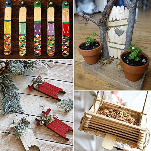 200 Pcs Craft Sticks Ice Cream Sticks Natural Wood Popsicle Craft Sticks 4.5 inch Length Treat Sticks Ice Pop Sticks for DIY Crafts - Decotree.co Online Shop