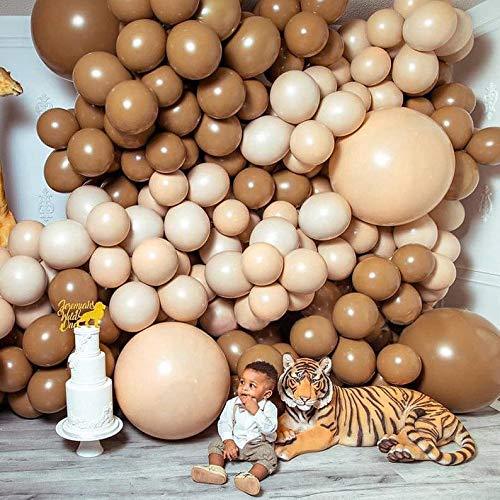 204pcs 10inch /5inch/ 18inch Skin and Coffee Latex Balloon Garland for Birthday Party Decoration Baby Shower Wedding Ceremony - Decotree.co Online Shop