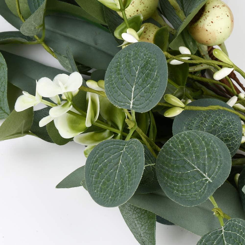 20inch Green Eucalyptus Wreath,Artificial Eucalyptus Leaves Wreath with Big Berries - Decotree.co Online Shop