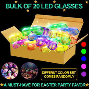 20pcs LED Glasses,6 Colors Light Up Glasses Party Supplies Neon Party Glow Toys - Decotree.co Online Shop