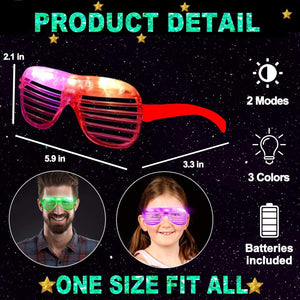 20pcs LED Glasses,6 Colors Light Up Glasses Party Supplies Neon Party Glow Toys - Decotree.co Online Shop