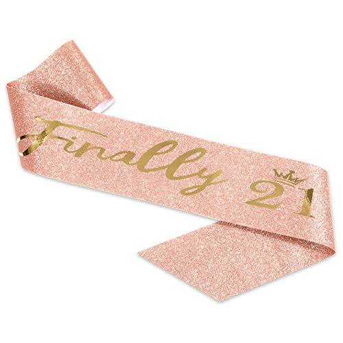 21st Birthday Sash and Crown for Girls, Finally 21 Birthday Sash and Rhinestone Tiara Set for Girls, 21st Birthday Gifts for Happy 21st Birthday Party Favor Supplies - Decotree.co Online Shop
