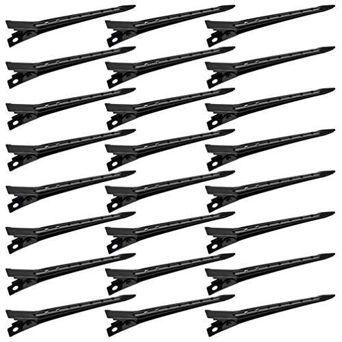 24 Packs Duck Bill Clips, Bantoye 2.75 Inches Rustproof Metal Alligator Curl Clips with Holes for Hair Styling, Hair Coloring, Black - Decotree.co Online Shop