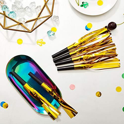 24 Pieces Glitter Metallic Fringed Noise Maker Musical Blowouts Squawker Whistles Party Noisemakers for Birthday, Baby Shower, New Year - Decotree.co Online Shop