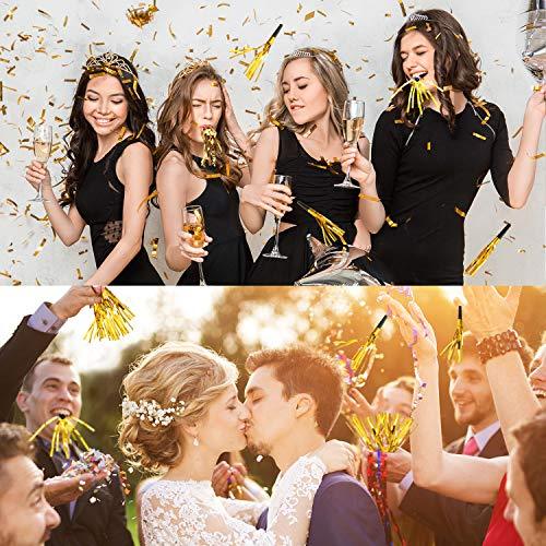 24 Pieces Glitter Metallic Fringed Noise Maker Musical Blowouts Squawker Whistles Party Noisemakers for Birthday, Baby Shower, New Year - Decotree.co Online Shop