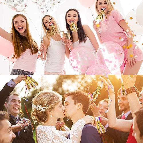 24 Pieces Glitter Metallic Fringed Noise Maker Musical Blowouts Whistle Fringed Party Blower for Kids Birthday Baby Shower New Year Party Favor Supplies - Decotree.co Online Shop