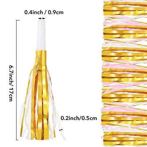24 Pieces Glitter Metallic Fringed Noise Maker Musical Blowouts Whistle Fringed Party Blower for Kids Birthday Baby Shower New Year Party Favor Supplies - Decotree.co Online Shop