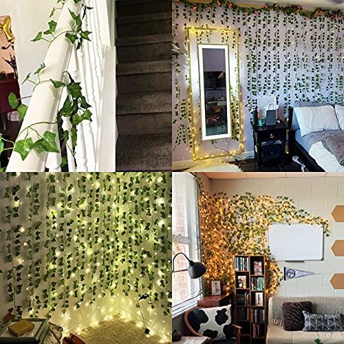 24pcs Fake Vines Fake Ivy Leaves Artificial Ivy, Ivy Garland Greenery Vines for Bedroom Decor - Decotree.co Online Shop