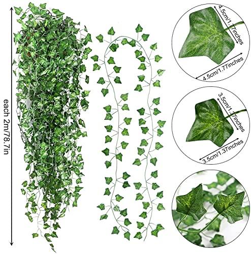 24pcs Fake Vines Fake Ivy Leaves Artificial Ivy, Ivy Garland Greenery Vines for Bedroom Decor - Decotree.co Online Shop