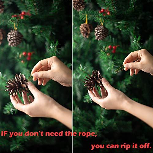25 Pcs Christmas Natural Pine Cones, Rustic Pinecones Bulk Ornaments with String for Crafting for Home Accent Decor, Fall Thanksgiving Tree Decor - Decotree.co Online Shop