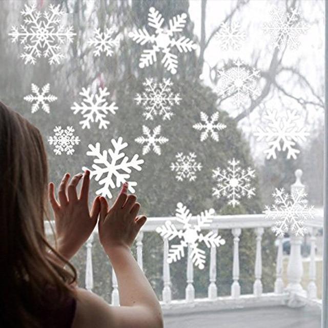 27Pcs Christmas Snowflake Window Sticker Christmas Wall Stickers Kids Room Wall Decals Christmas Decorations for Home New Year - Decotree.co Online Shop