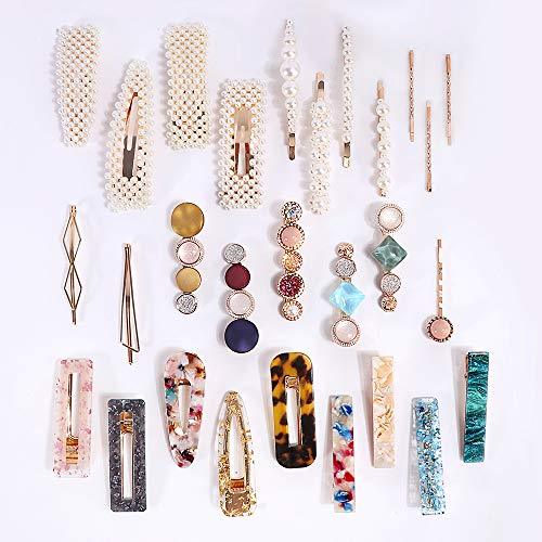 28 PCS Hingwah Pearls and Acrylic Resin Hair Clips - Decotree.co Online Shop