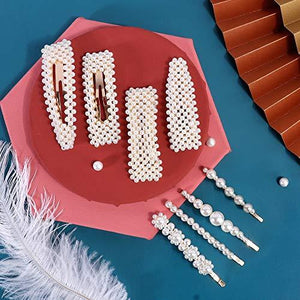 28 PCS Hingwah Pearls and Acrylic Resin Hair Clips - Decotree.co Online Shop