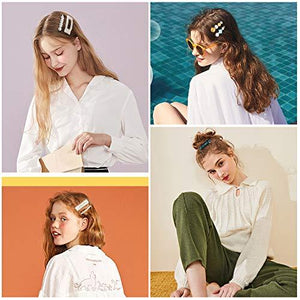 28 PCS Hingwah Pearls and Acrylic Resin Hair Clips - Decotree.co Online Shop