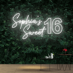 Sweet 16 Neon Sign Custom Name Sweet 16 Party Decorations Birthday Neon Sign Party Decor Best Friend Birthday Gifts for her - Decotree.co Online Shop